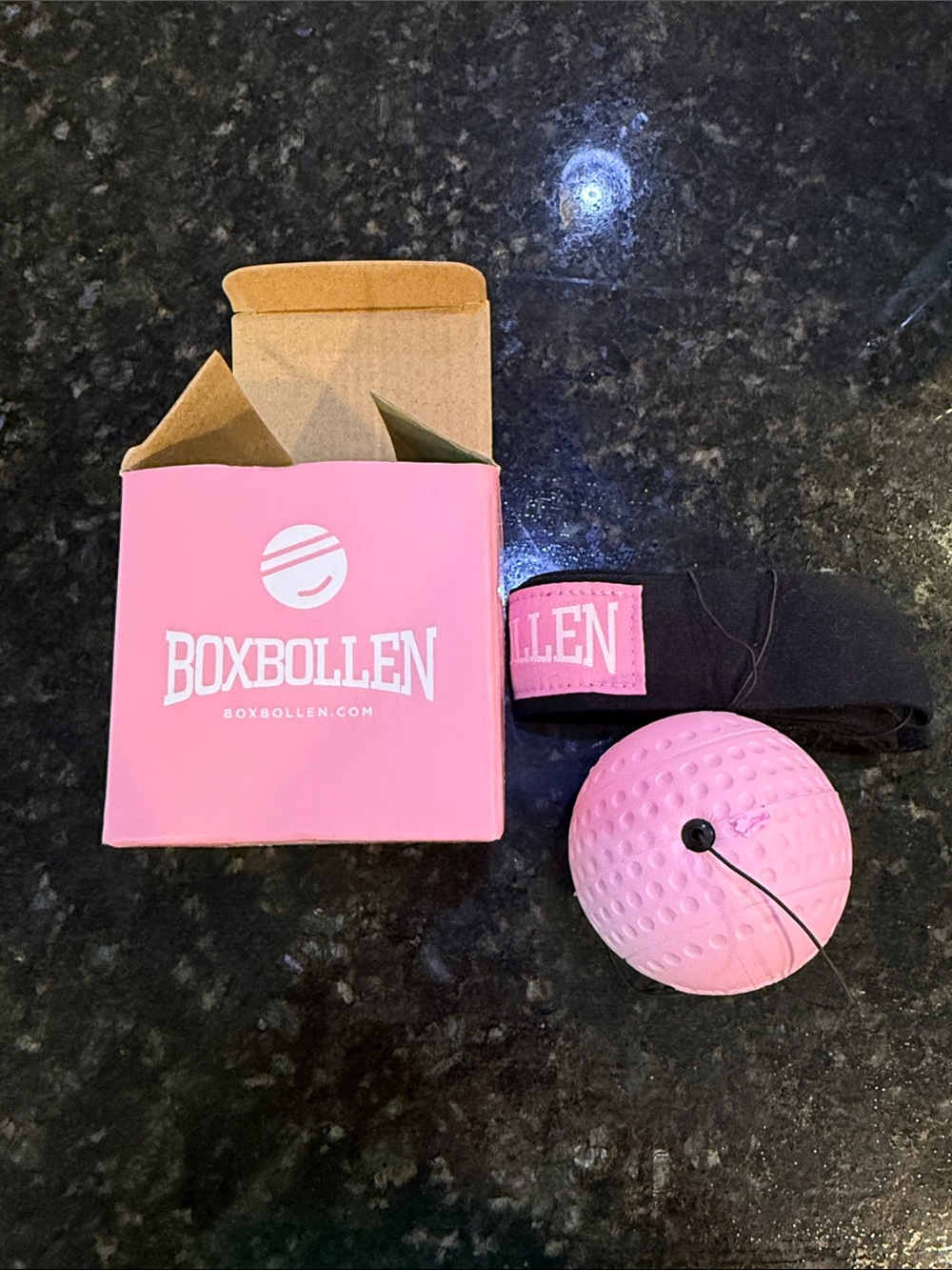 bolle Pink Reflex Boxing Training Ball with Black Strap